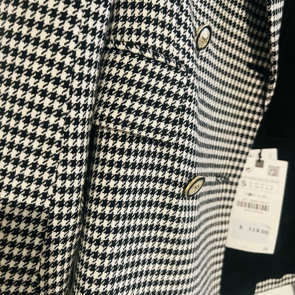 Zara Black and White Houndstooth Blazer size small - Picture 5 of 5